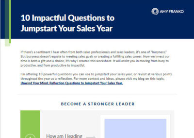 10 Impactful Questions to Jumpstart Your Sales Year (Sales Worksheet)