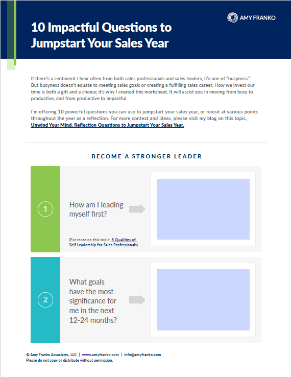 The Modern Seller Sales Plan Template from Amy Franko