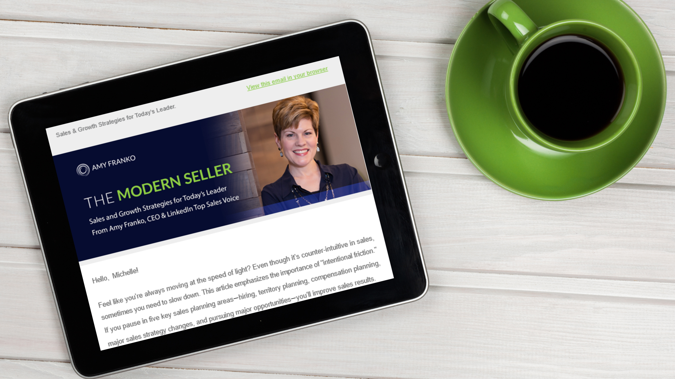 amy franko - the modern seller newsletter - mockup2 Sales Training